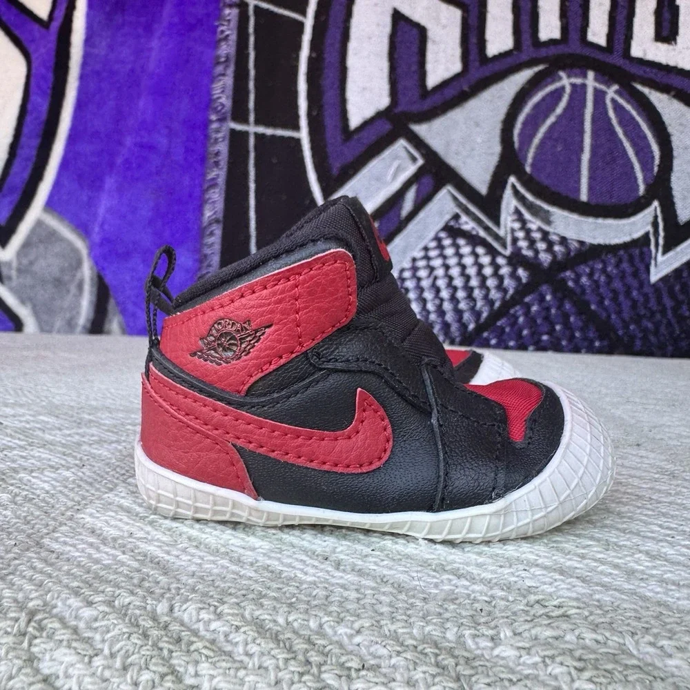 Size 3c -‎ Nike Air Jordan 1 Bootie CB 'Banned' Black/Varsity Red AT3745-023